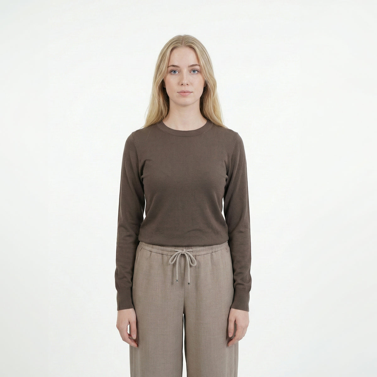 Colombo Women‘s 100% Kid Wool Sweater - Brown (MA04820-2-80APL)