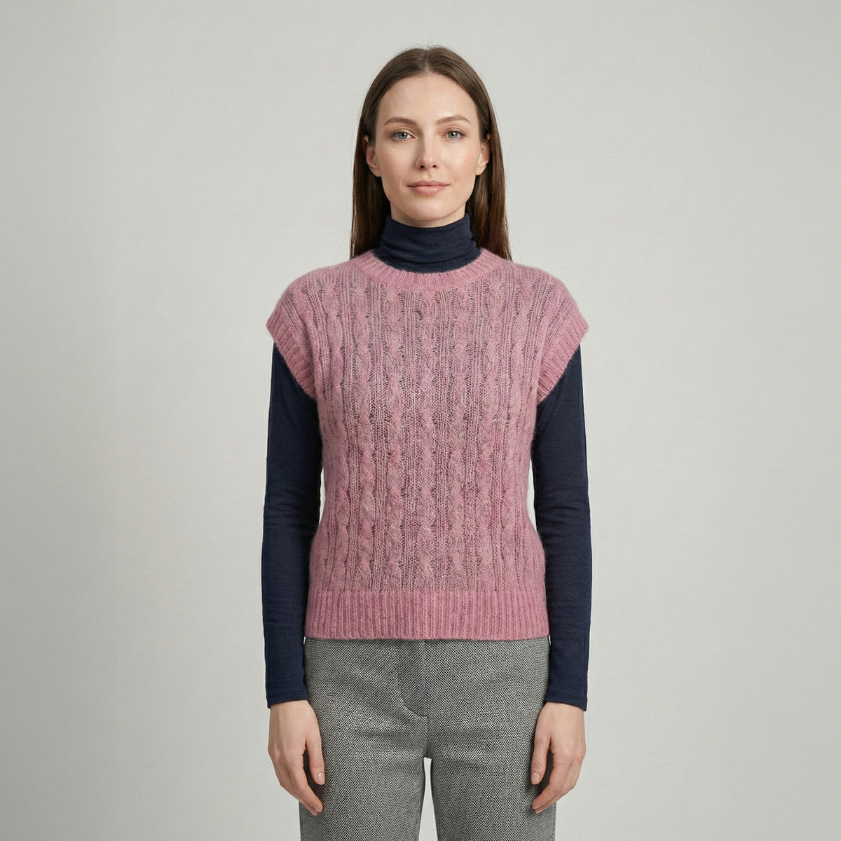 MySublyme Women's 10% Cashmere Turtleneck Base Layer - Blue (1410)