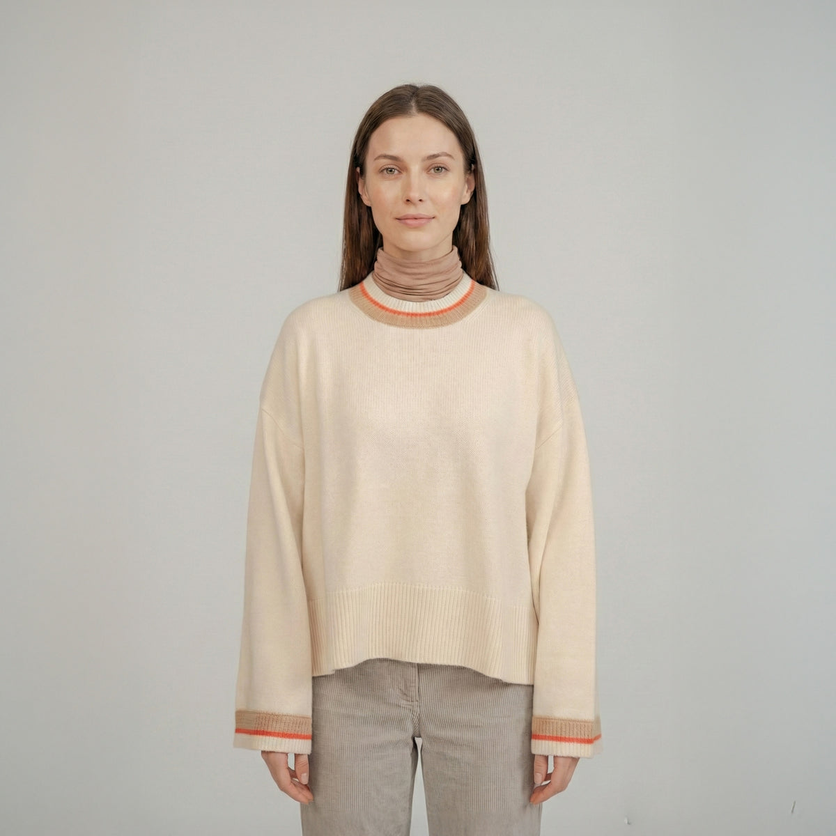 MySublyme Women's 10% Cashmere Turtleneck Base Layer - Tabacco (1410)