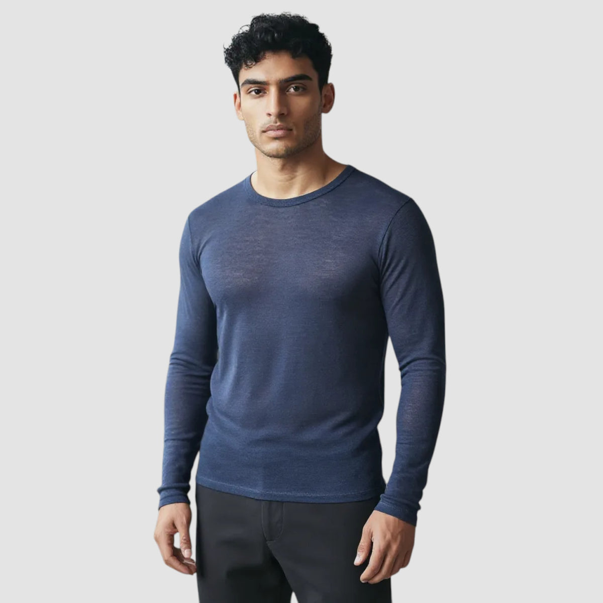 Mysublyme Men's 10% Cashmere Base Layer - Blue (2412)