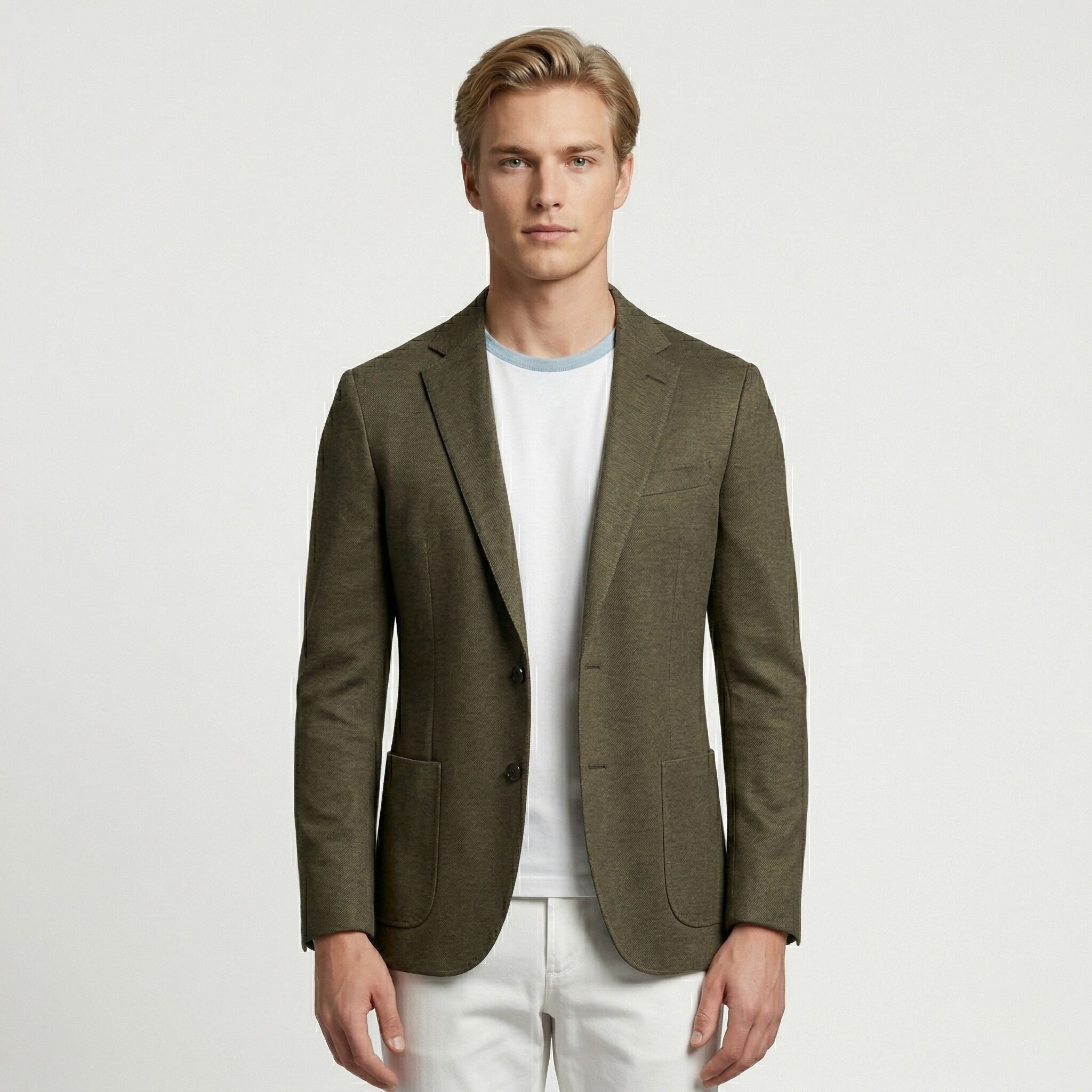 manzoni 24ブラウン ノーカラージャケット Men's Manzoni 24 – TransGlobal LifeStyle