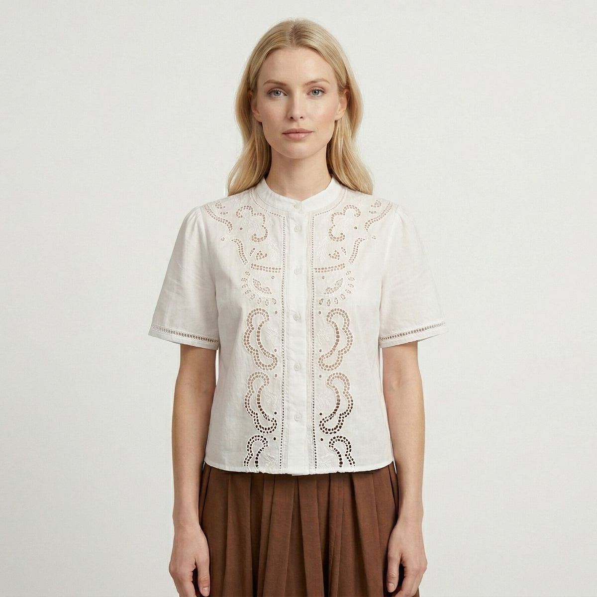 Purotatto Women's Blouse - White (6S07BL003W)