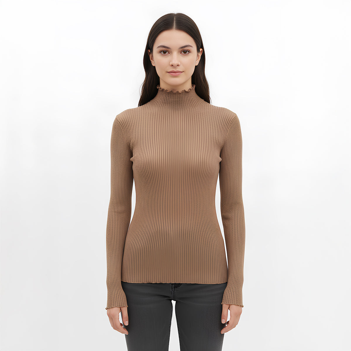 Agnona Women's Turtle Neck - Light Brown (K202038_7V180N)