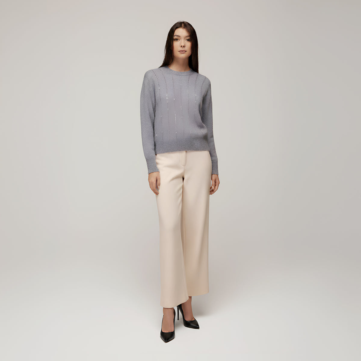 Panicale Women's Round Neck - Smoke (D370421G)