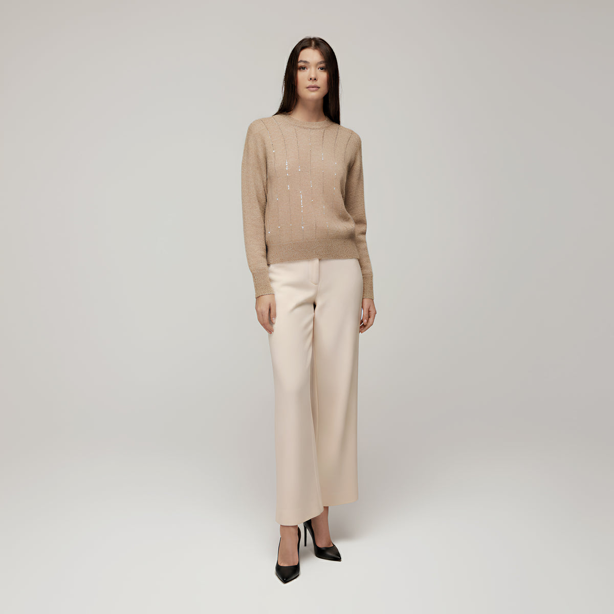 Panicale Women's Round Neck - Soft Beige (D370421G)