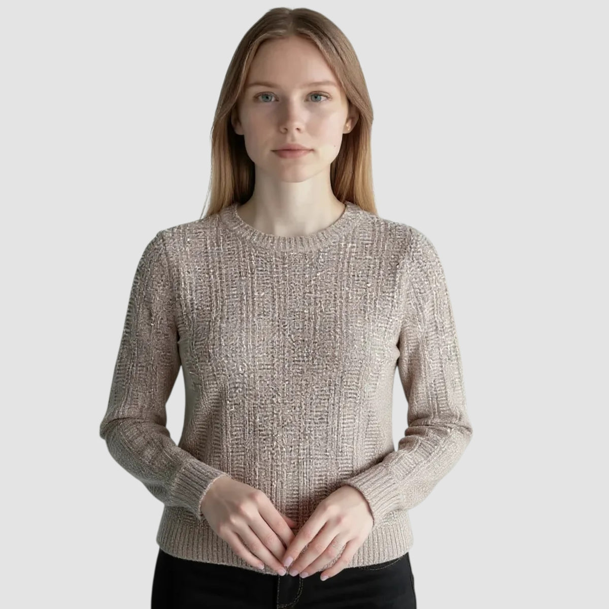 Panicale Women's Round Neck - Soft Beige (D370481G)