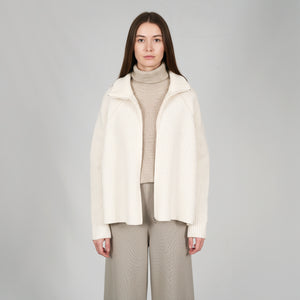 Panicale Women's High Zip Jacket- Soft Beige (D370634GZ)