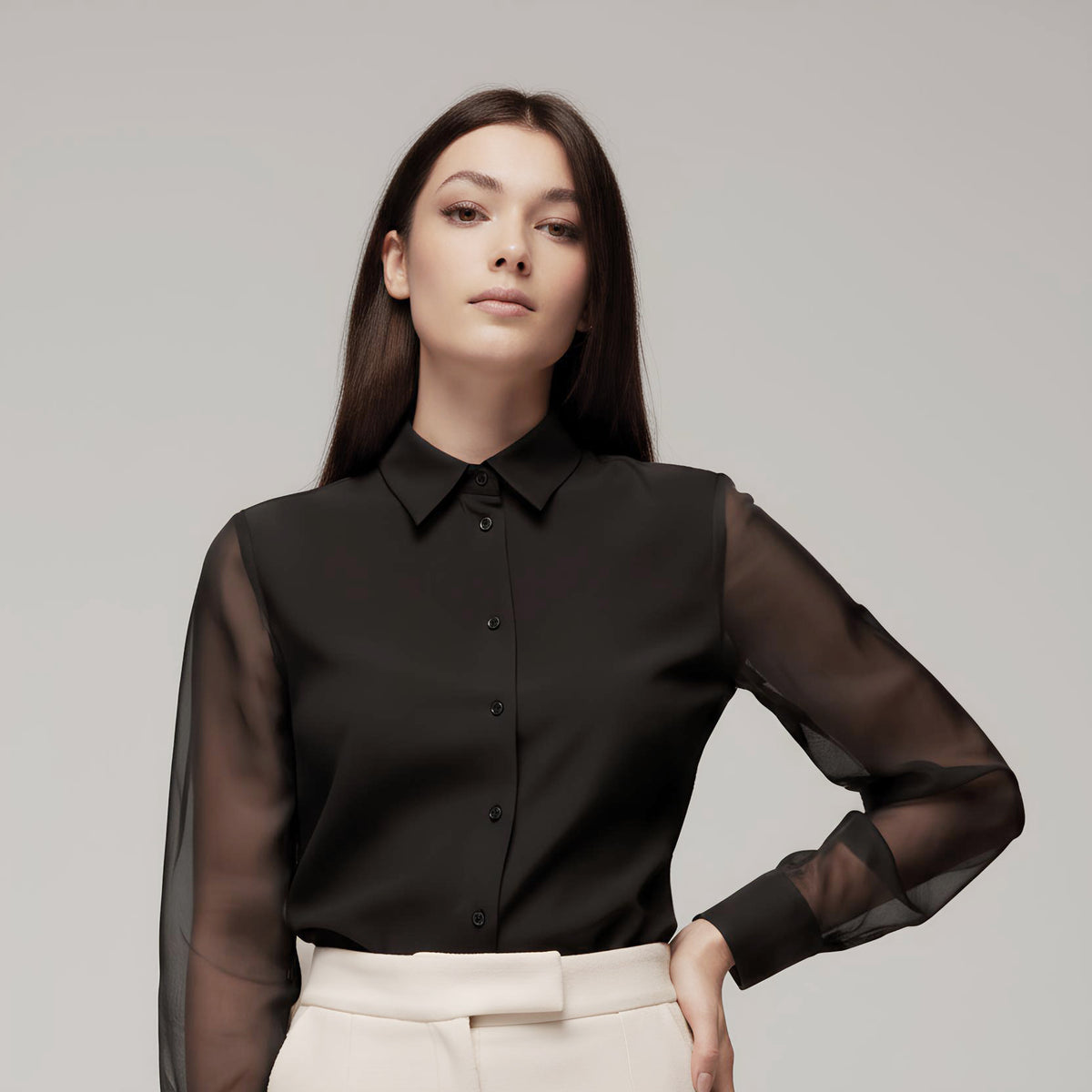 Panicale-Women's Shirt - Black (D371597CAM)