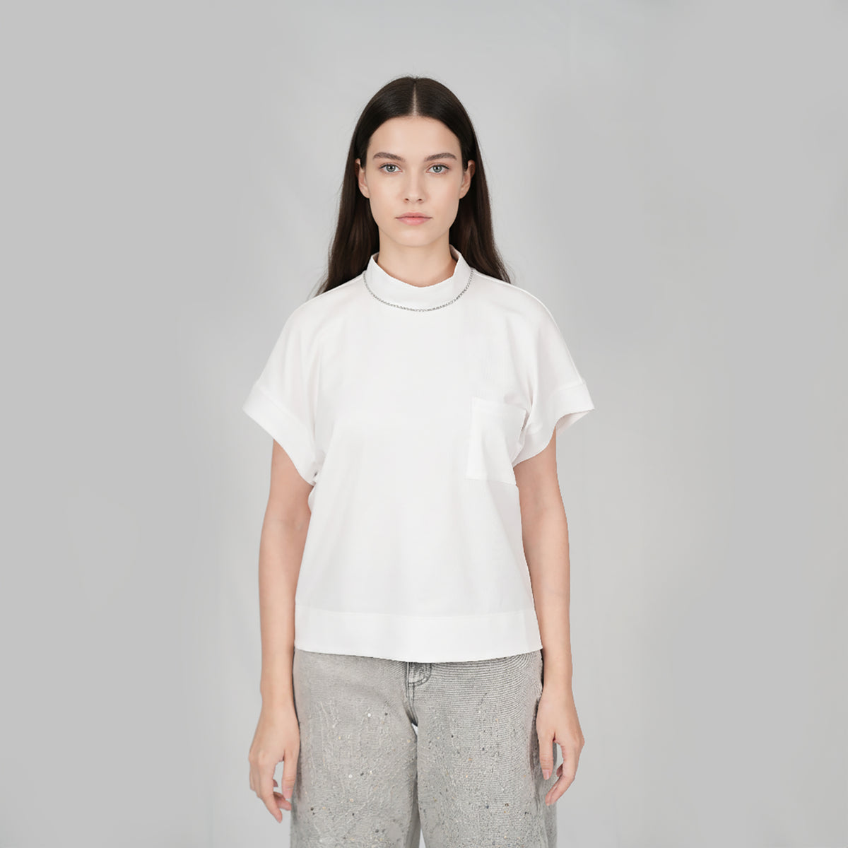 Panicale Women's High Neck T-Shirt - Optical (D371716L)