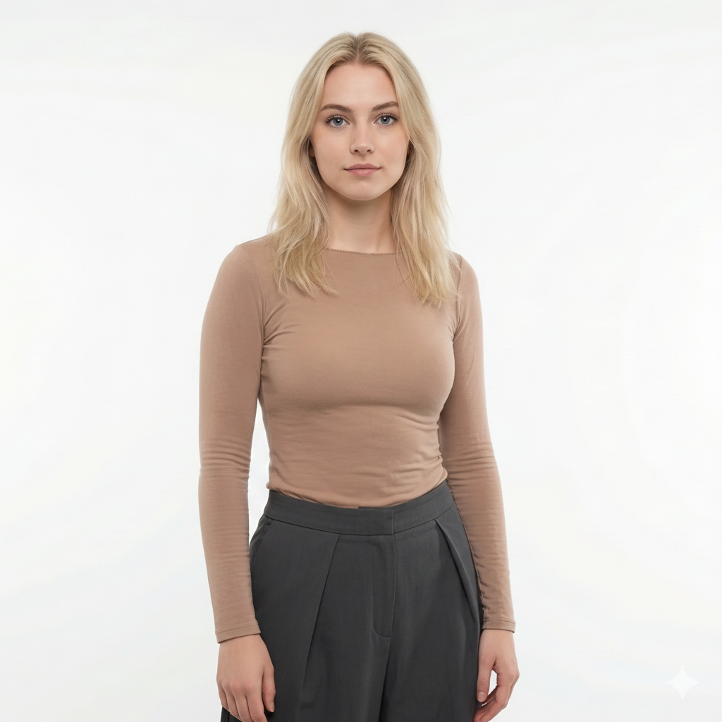 MySublyme Women's 10% Cashmere Base Layer - Tabacco (1412)