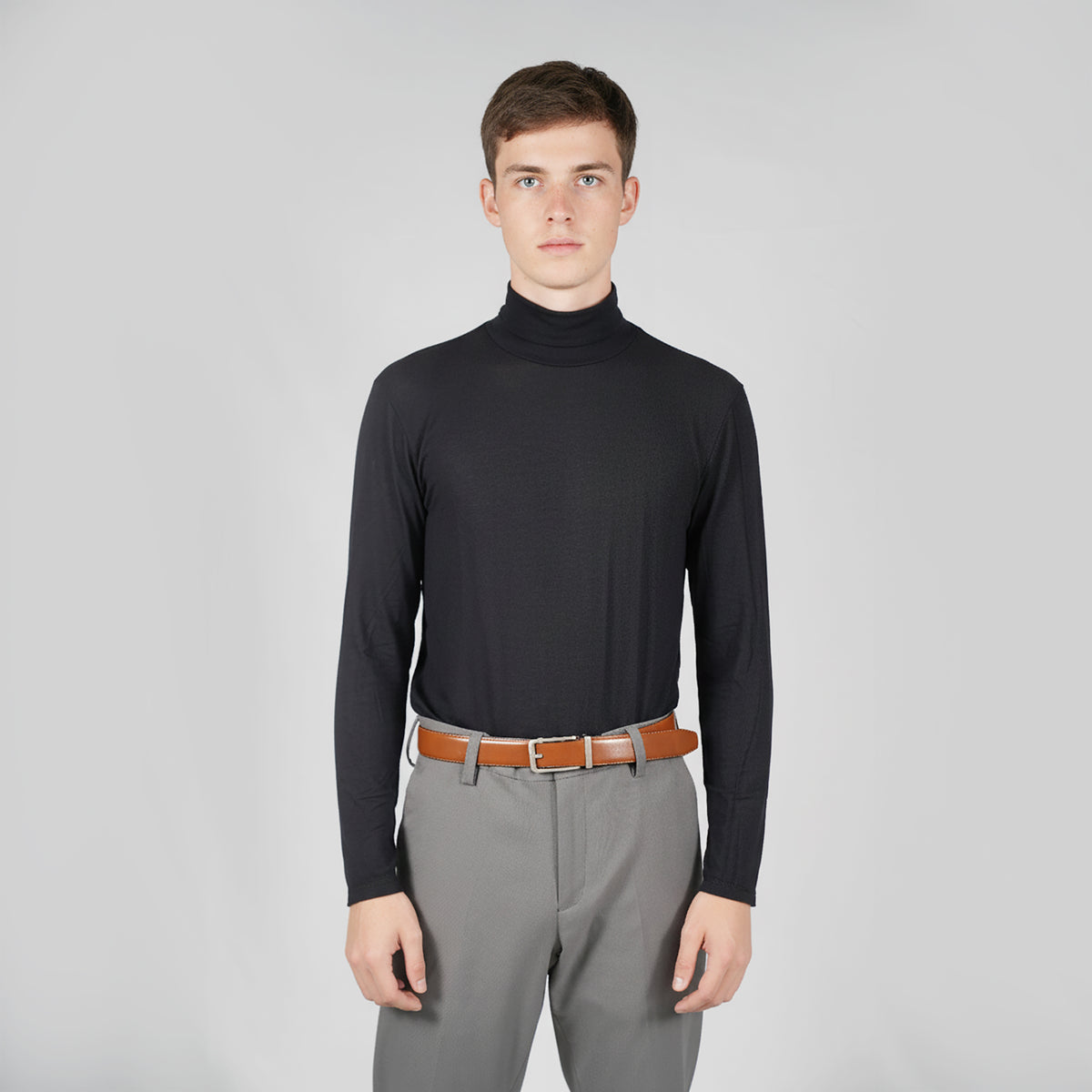 MySublyme Men's 10% Cashmere Turtleneck Base Layer - Black (2413)