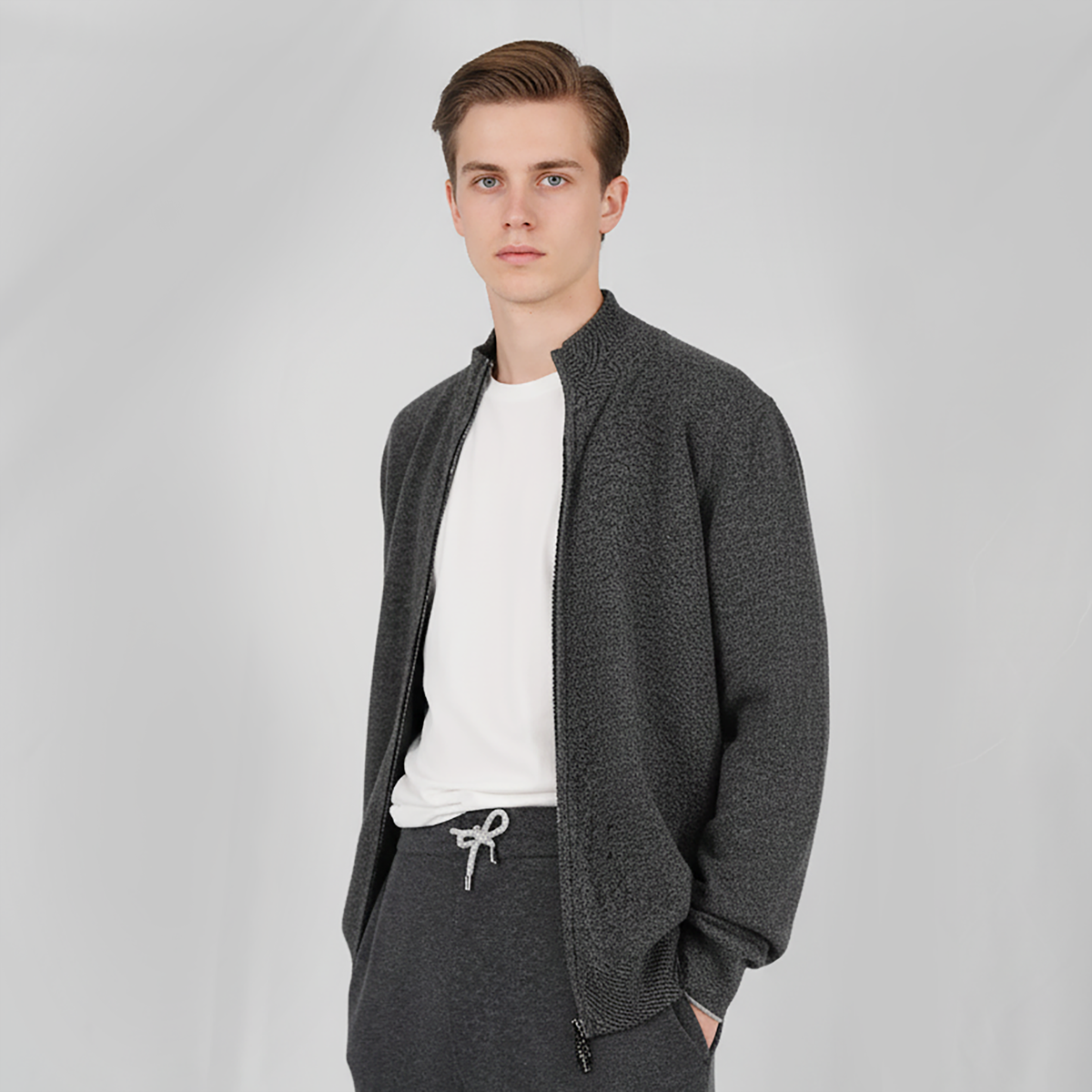 Panicale Men's Zip Jacket - Iron (U370604GZ)