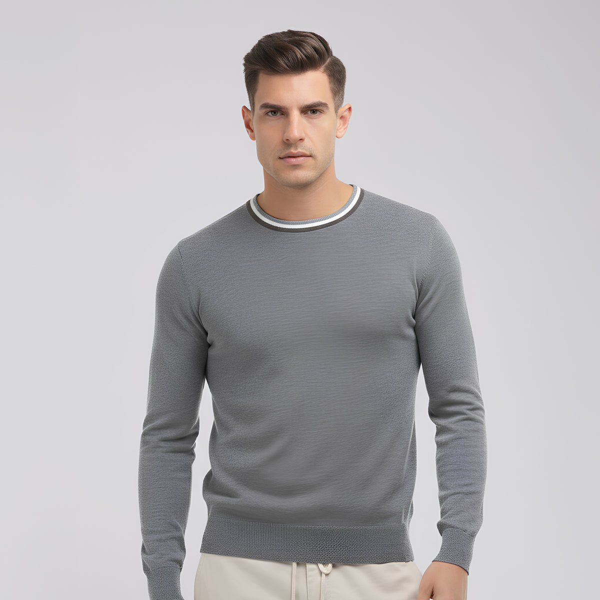Panicale Men's Round Neck - Gun Powder (U370231G)