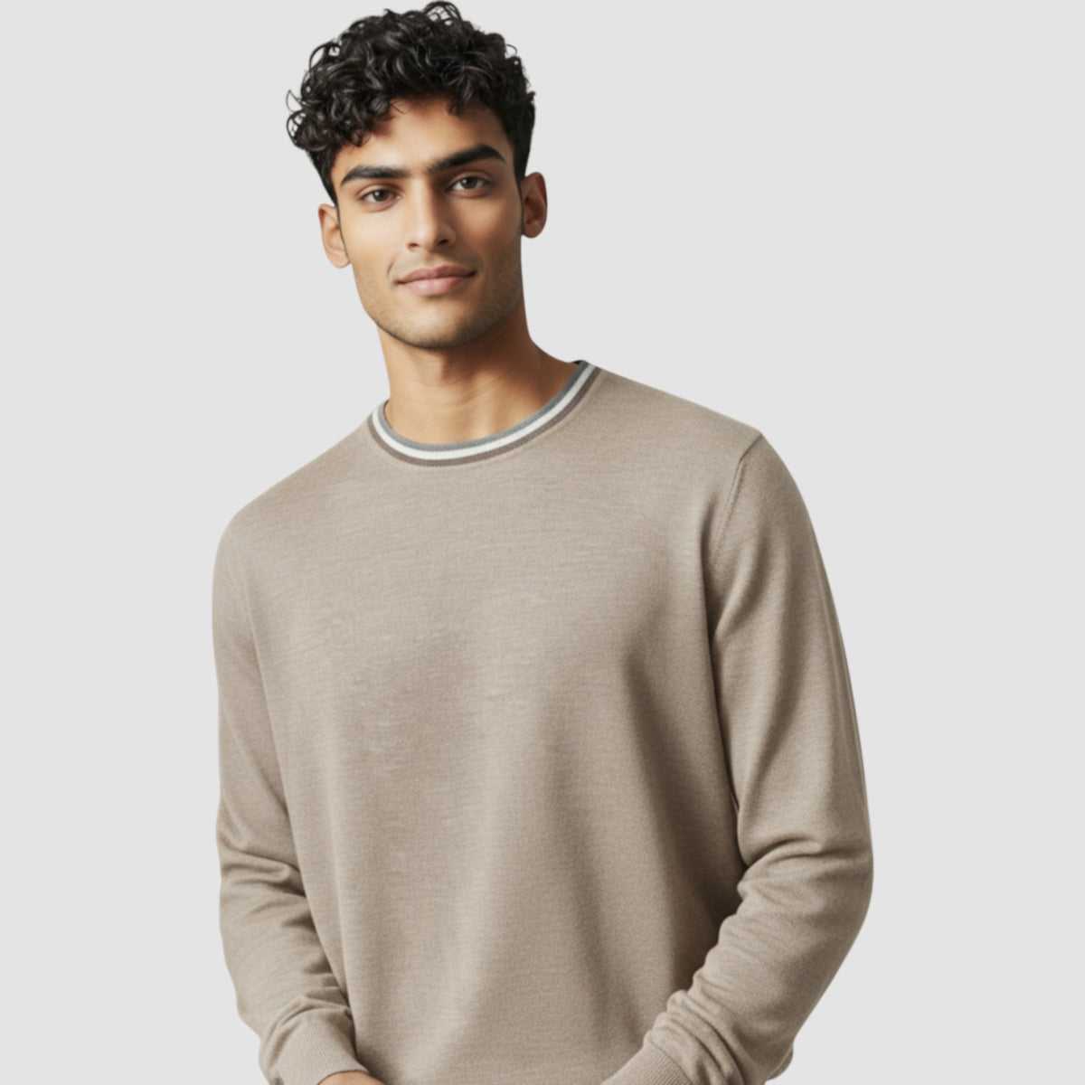 Panicale Men's Round Neck - Soft Beige (U370231G)