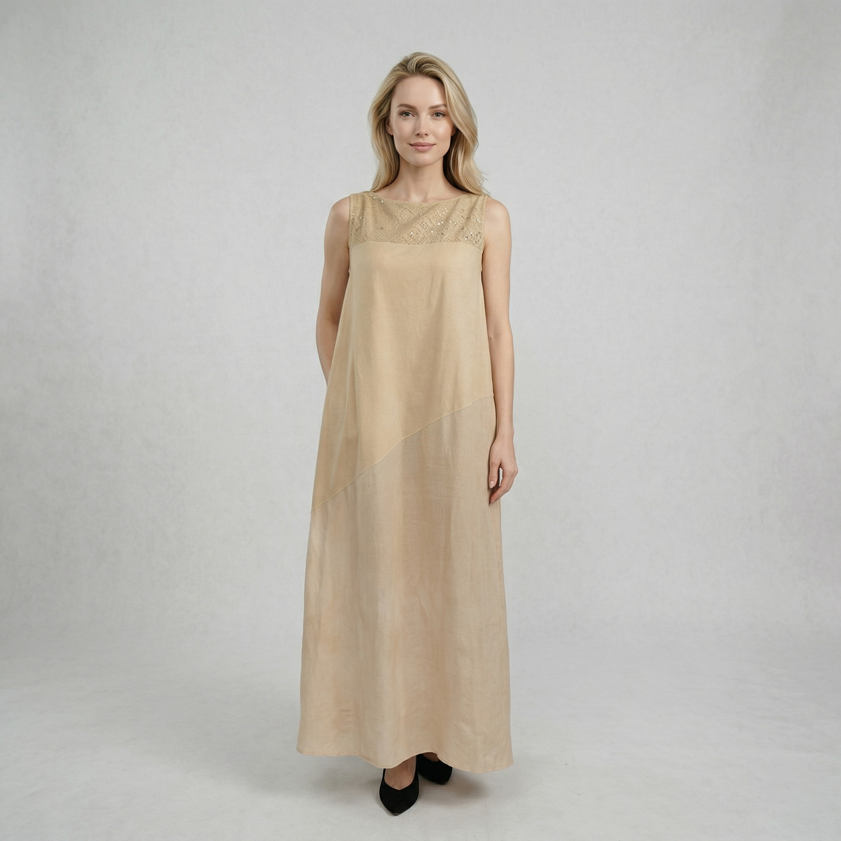 DREI Women's Dress - Beige (6S05DS001W)