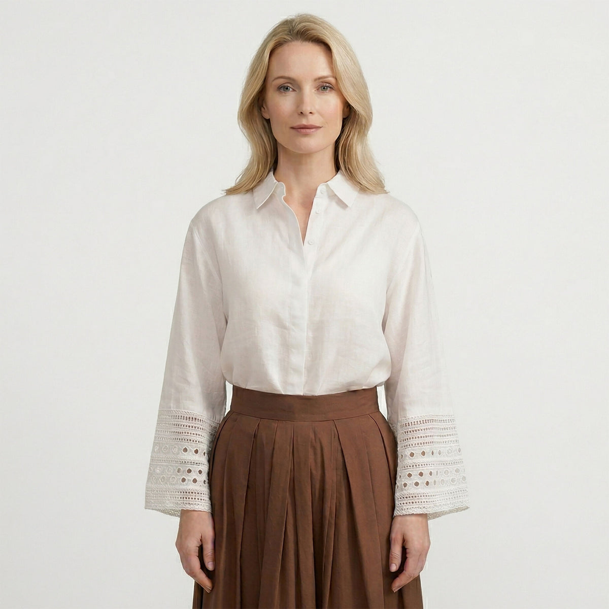 Purotatto Women's Blouse - White (6S07BL001W)