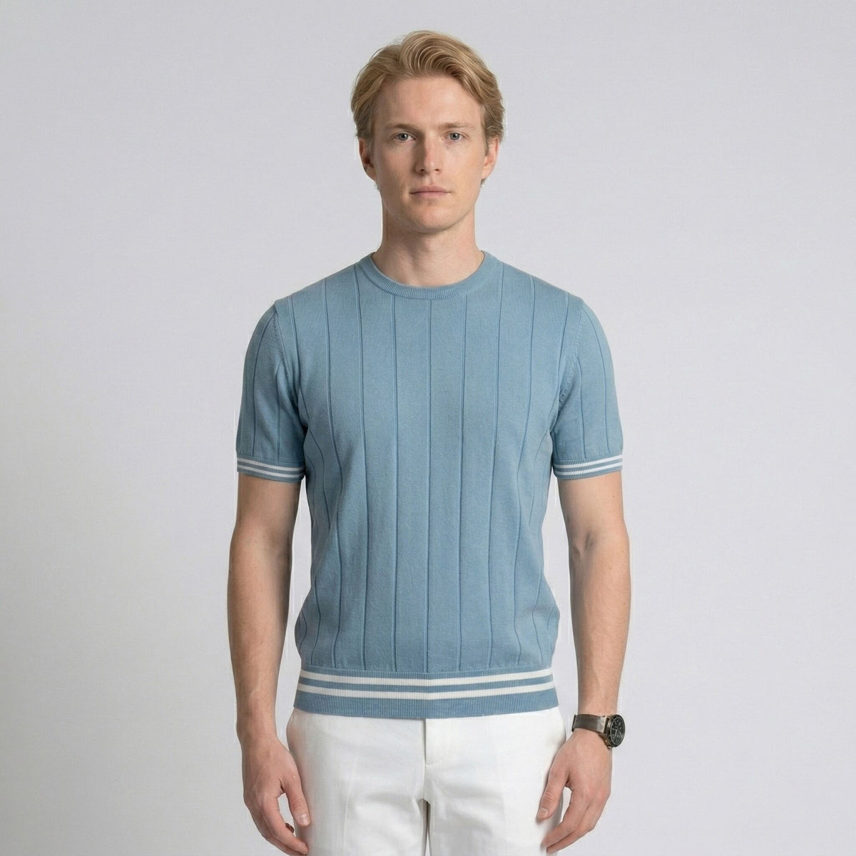 Panicale Men's Knitwear - Lagoon Blue (6S01TS001M)