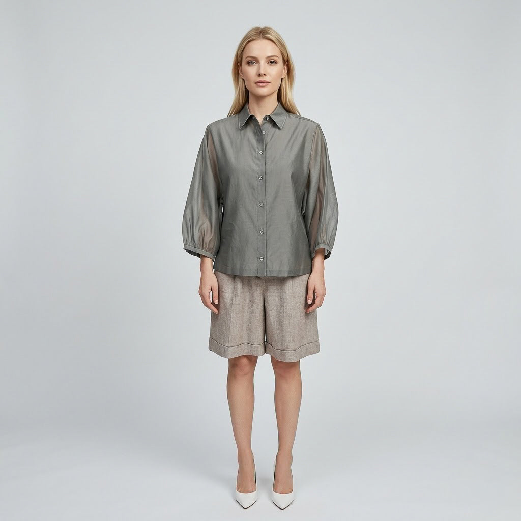 Peserico Women's Blouse - Dusty Green (6S06BL001W)